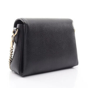 Gucci Bag G Shoulder Leather Interlocking Black